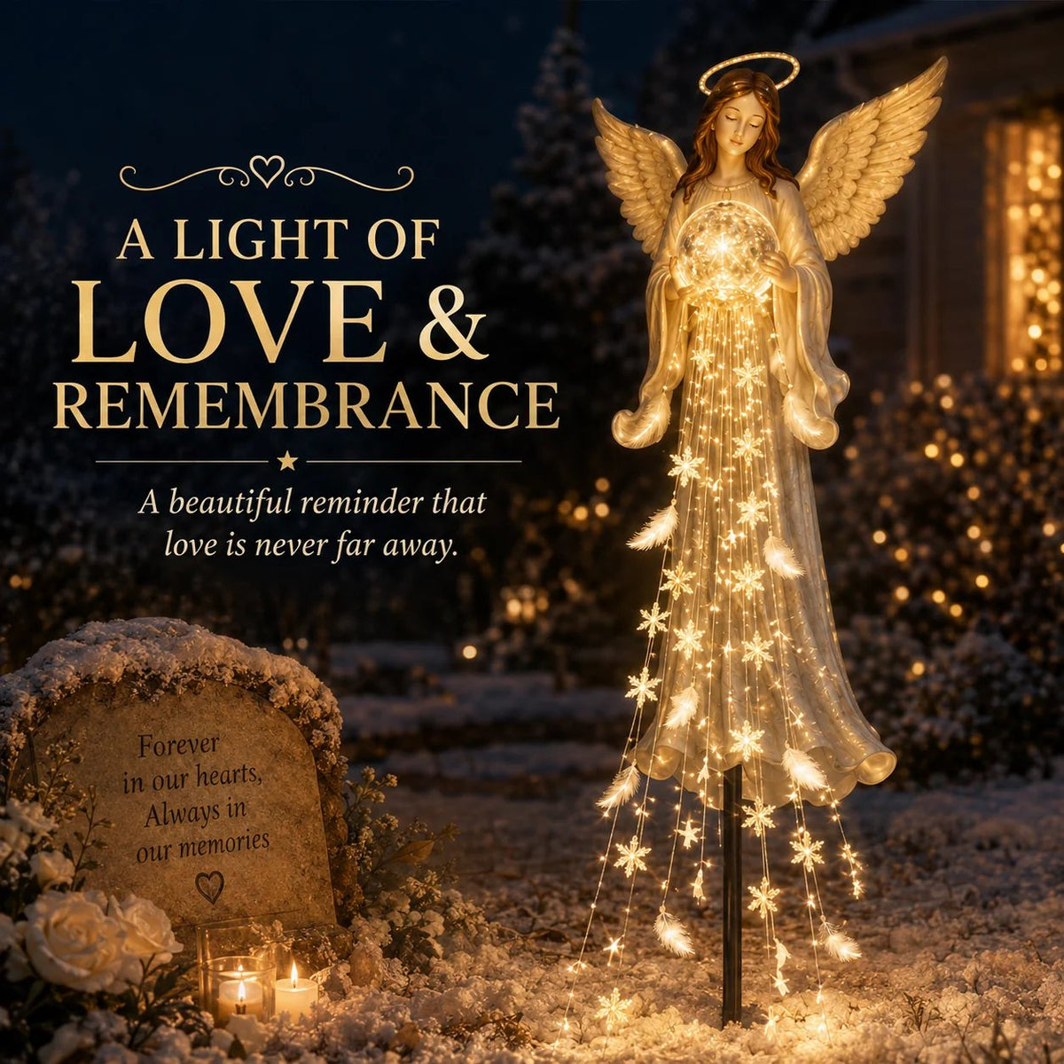 🔥🎁Today Only: Get 50% Off✨ Solar Angel Remembrance Garden Light👼（100*40cm）