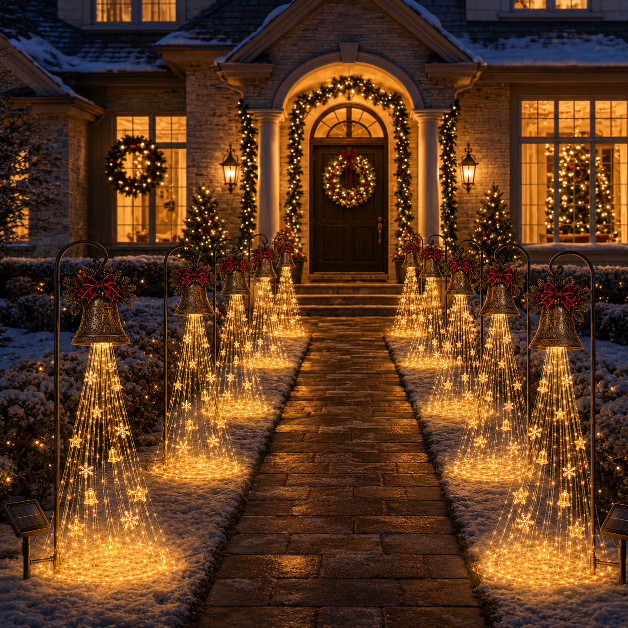 ✨✨Hot Sale 40% OFF🎄 Christmas Bell Cascade Solar Yard Light✨