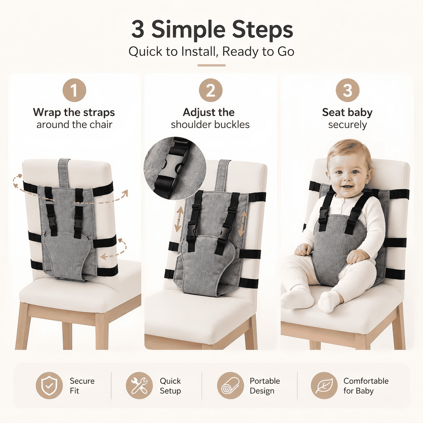 Portable Baby Seat Harness For Dining Chairs