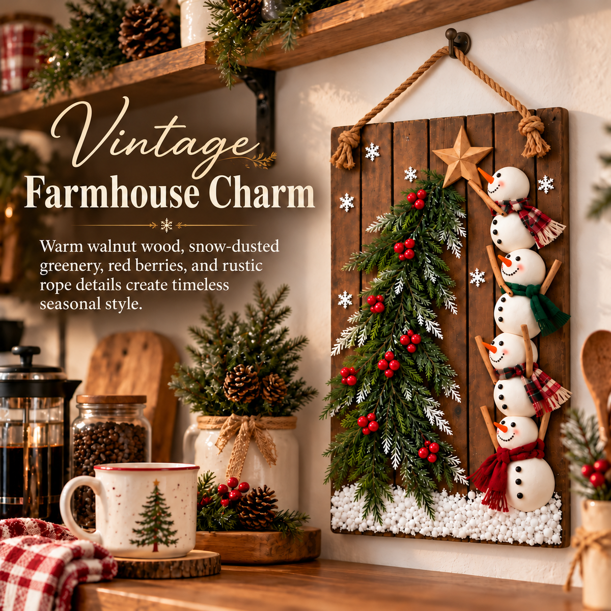 Lighted Snowman Christmas Hanging Sign