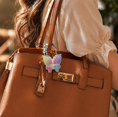 Foldable Butterfly Purse Hanger, Portable Table Hook