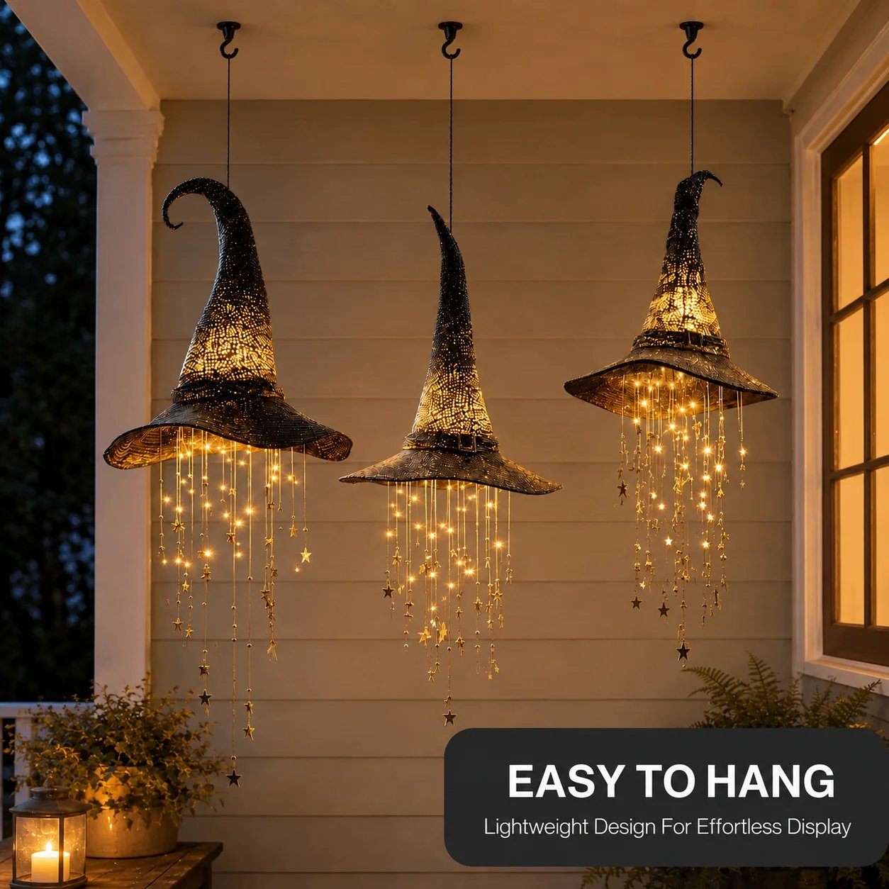 🔮🌙Lighted Witch Hat Hanging Chime