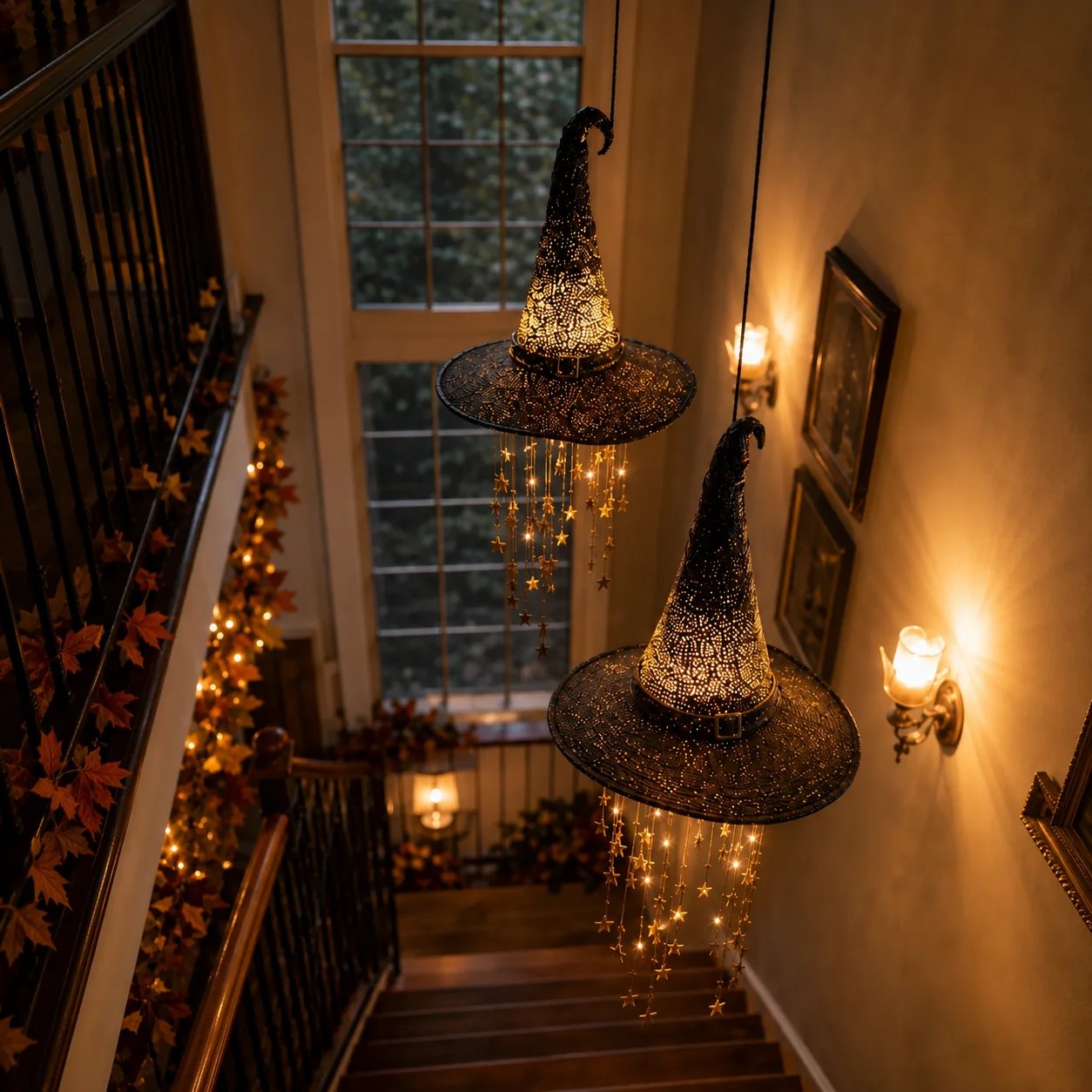🔮🌙Lighted Witch Hat Hanging Chime
