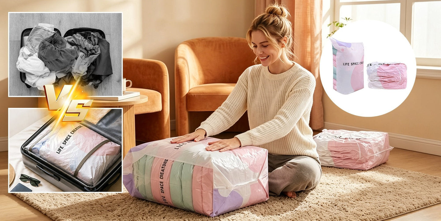 Thickened No-Pump Vacuum Storage Bags