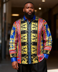Big & Tall Men's Printed Long Sleeve Shirt