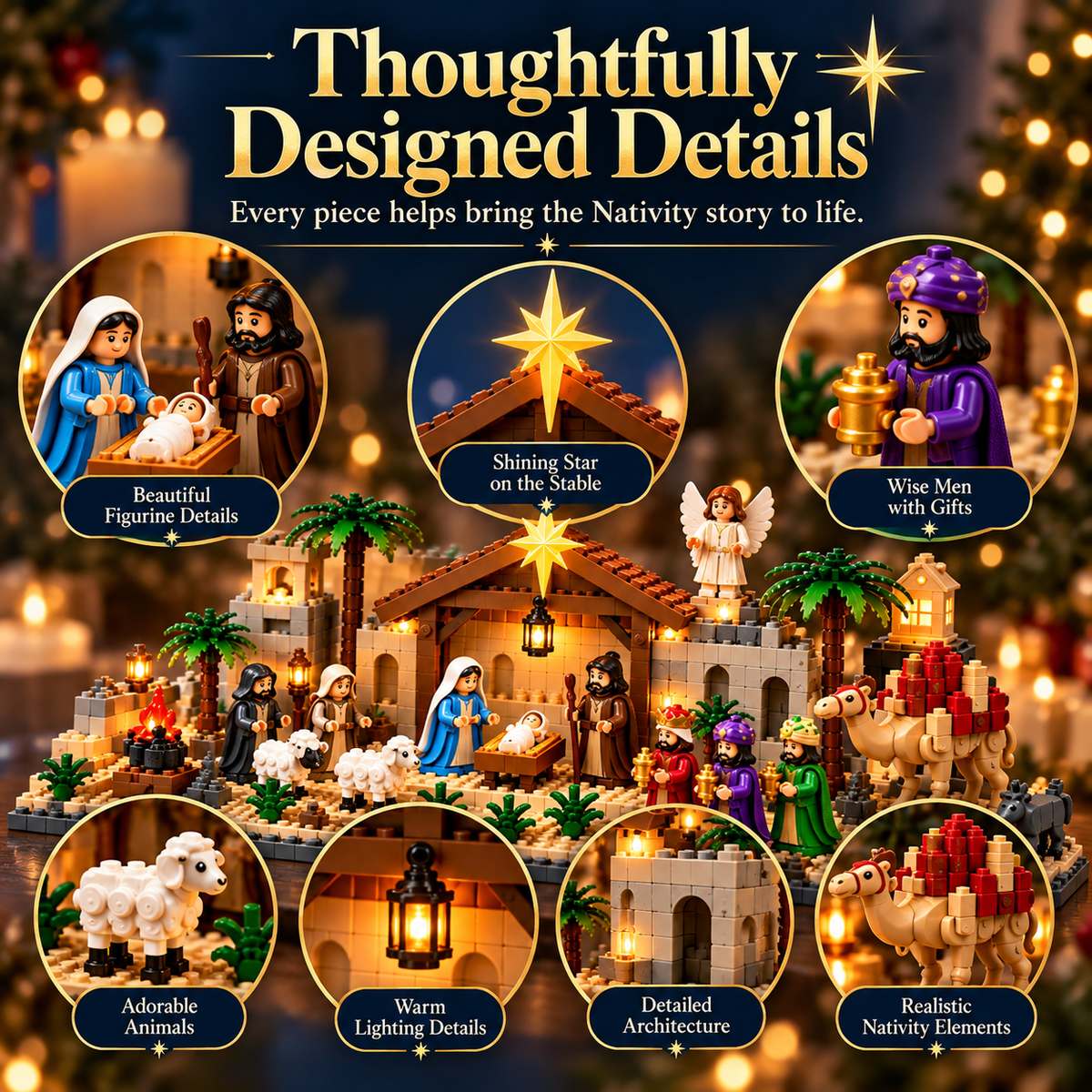 🎄🎈Nativity Advent Calendar – 24-Day Buildable Christmas Nativity Set