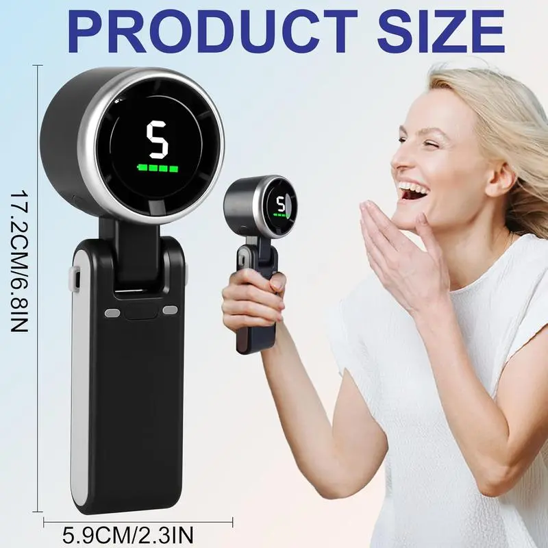 Portable 3 In 1 Rechargeable TurboHandheld Fan With 5 Speeds And4000mAh Battery