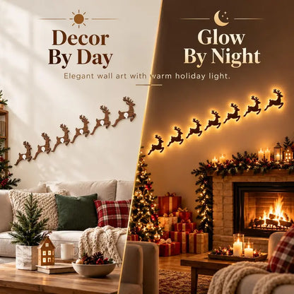 LIMITED-TIME 50% OFF — SHOP NOW! 🔥7Pcs Led Reindeer Wall Decorations, 3d Antler Glow Wall Decor For Christmas,3D Light-Up Wooden Reindeer Christmas Wall Decor Lights