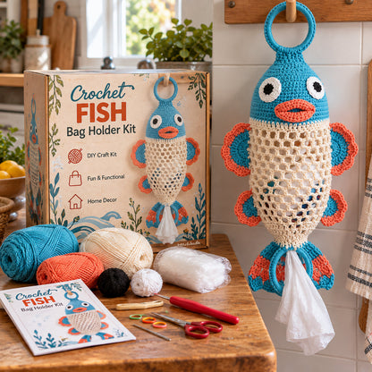 🧵 Crochet Animal Bag Holder DIY Kit – Cute & Functional Hanging Storage Craft Kit 🧶