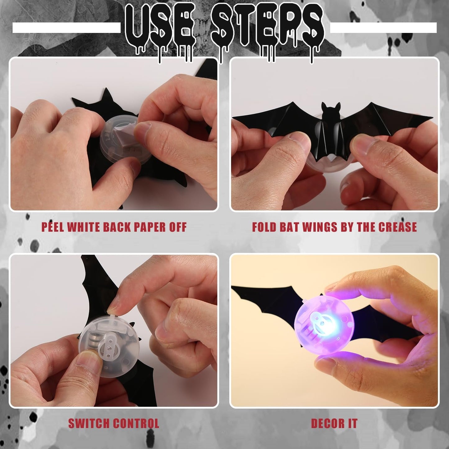 💥💥🦇Halloween 3D Lighted Bats