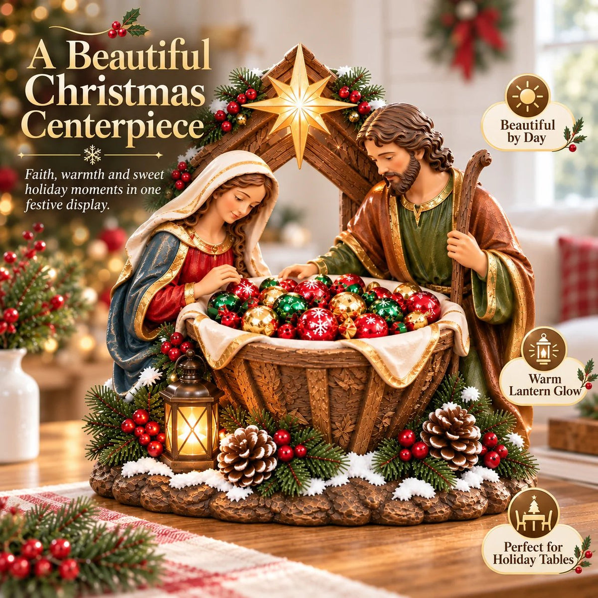 💯49% OFF – ✝️ Nativity Blessing Bowl™ | Lighted Christmas Treat Bowl with Mary, Joseph & Bethlehem Star 🎄