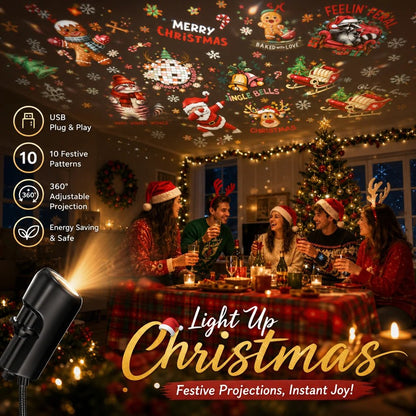 🎃 Plug-&-Play HD Halloween Projector – 10-Disc Spooky Projection Set