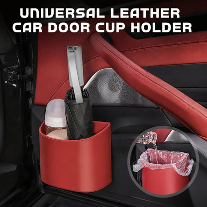 💞50K+ SOLD!🚗 Leather Car Door Cup Holder – Wide‐mouth opening, easy reach for drinks & phone. Clip‐on secure fit. PU leather, tough & stylish. 🛡️✨