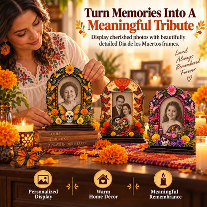💀🕯️ Last Day 49% OFF – Day of the Dead Memorial Decor | 6-Piece Wooden Photo Frame Set