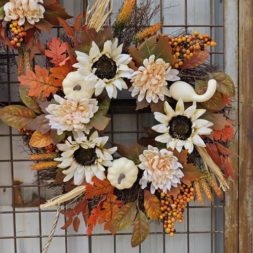 🔥Fall Pre-sale - White Sunflower Fall Wreath