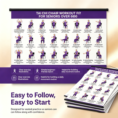 Tai Chi Chair Workout Chart For Seniors (16 X 24 Inches)
