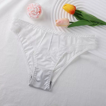 Women's 5-Pack Low-Rise Seamless Panties with Lace Trim