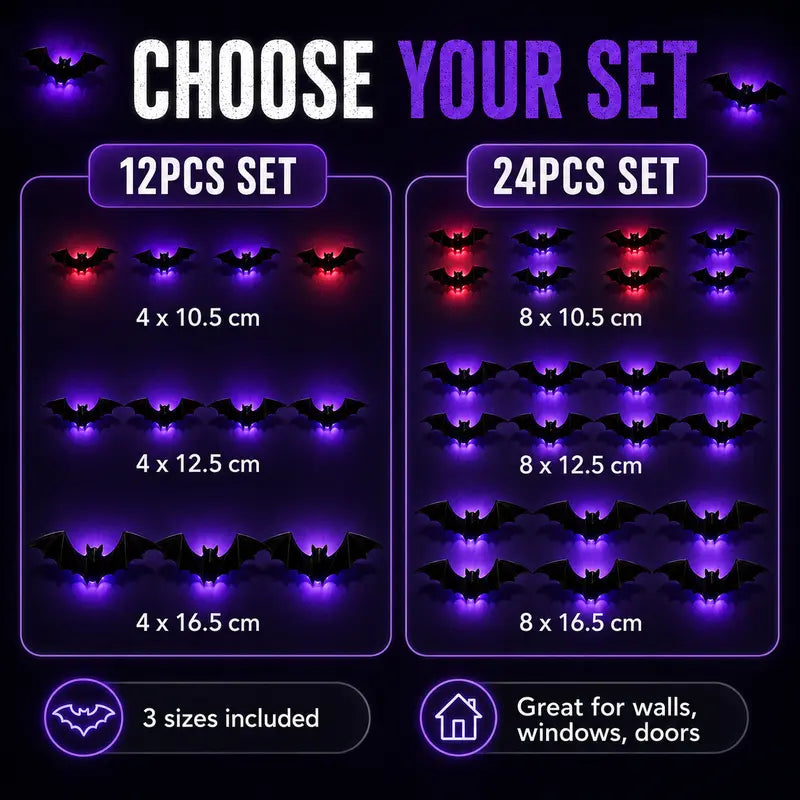 🔥Halloween Early Bird Sale🎃3D LED BAT DECORATION🦇✨