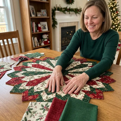 💯Holiday Star Table Topper Quilting Template Set