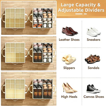 Foldable Shoe Organizer ForCloset With Clear Cover