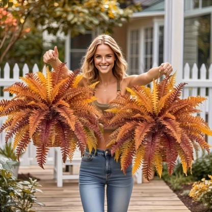 🍂49% OFF Today Only--UV Resistant Lifelike Autumn-colored Artificial Boston Fern🍁