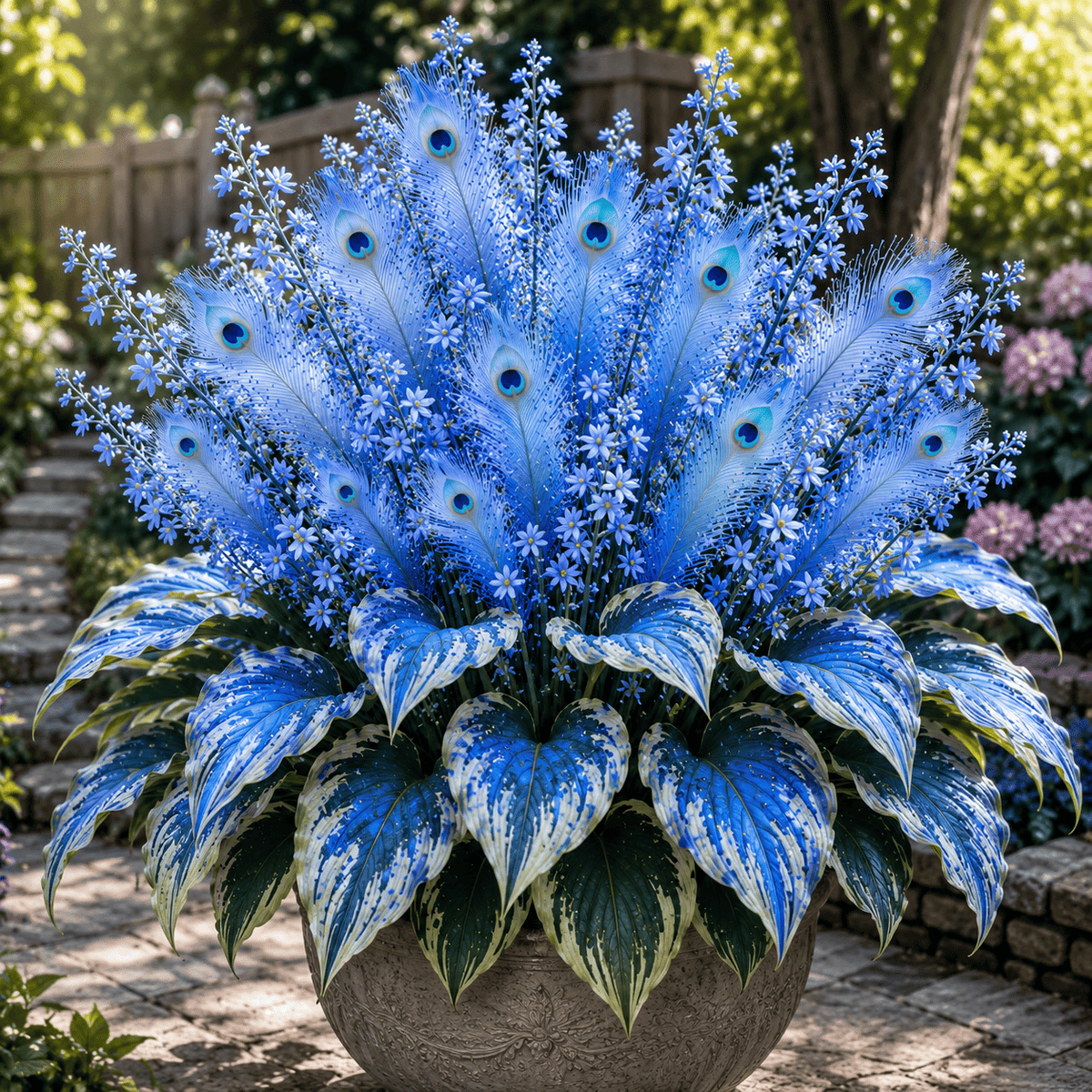 🌿🔥 Peacock Flame Hosta Bulbs – Vibrant Multicolor Foliage for Gardens, Patios & Planters 🦚