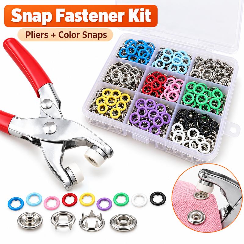 ?? 100Pcs Invisible Colored Metal Buckle & Manual Pressure Pliers | Quick Clothing Repair & DIY