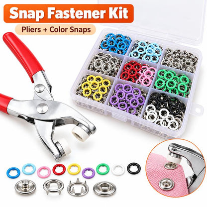 ?? 100Pcs Invisible Colored Metal Buckle & Manual Pressure Pliers | Quick Clothing Repair & DIY