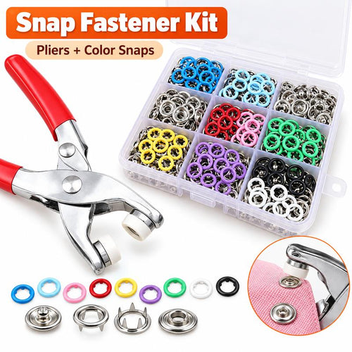 ?? 100Pcs Invisible Colored Metal Buckle & Manual Pressure Pliers | Quick Clothing Repair & DIY
