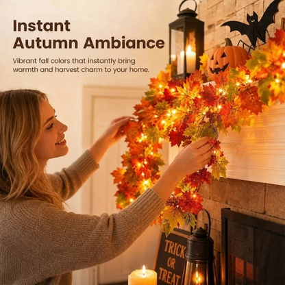 🍁On Sale Today Only🍂Fall Wreath with Pumpkin Maple Leaves🎃