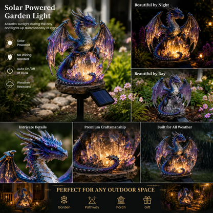 🔥HOT SALE✨ Amethyst Crystal Dragon🐉Solar Dragon Crystal Garden Light