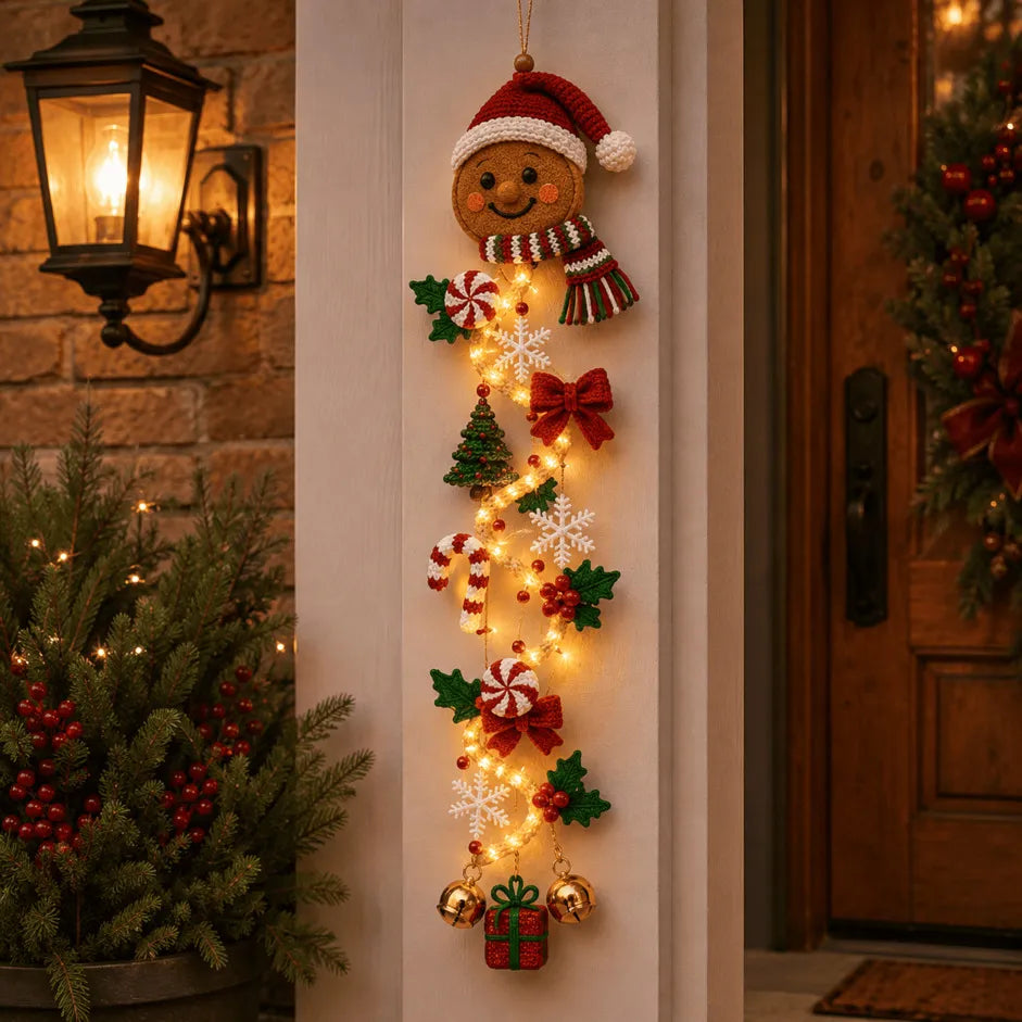 ⏳ Last Day 49% OFF – 🎄MerryCascade™ Glowing Christmas Door Hanger | 6 Festive Lighted Designs with Warm Glow, Dimensional Details & Space-Saving Vertical Décor ✨