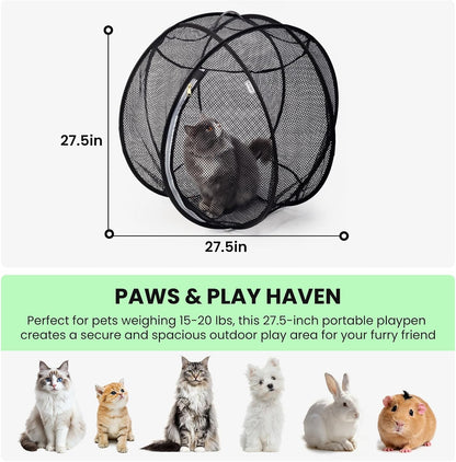 🐾 Portable 360° Cat Playpen – Their Safe Little Space Anywhere！！！