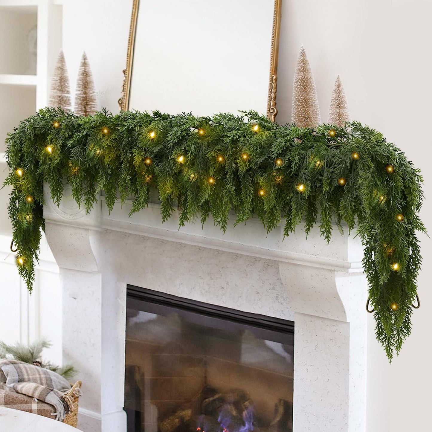 🏆5K+ people purchased it in the past week.💥 Pre-lit Christmas Cedar Garland
