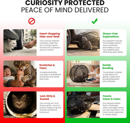 🐾 Portable 360° Cat Playpen – Their Safe Little Space Anywhere！！！