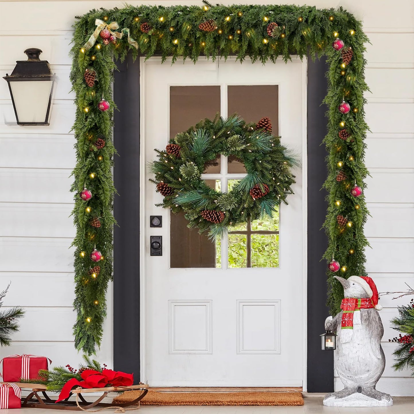 🏆5K+ people purchased it in the past week.💥 Pre-lit Christmas Cedar Garland