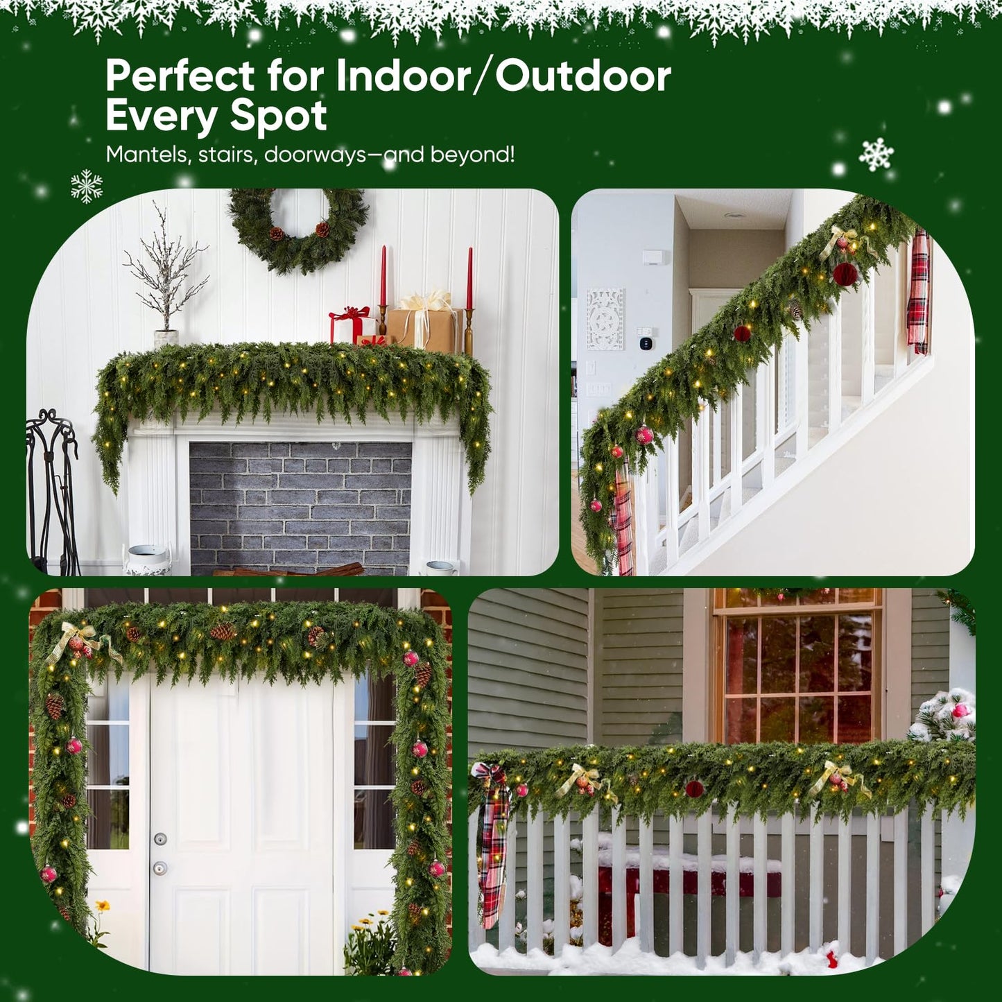 🏆5K+ people purchased it in the past week.💥 Pre-lit Christmas Cedar Garland