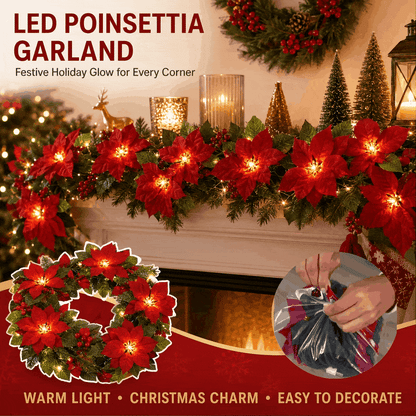 🎄5K+ people purchased it in the past week.✨ Christmas Poinsettia LED Garland String Lights