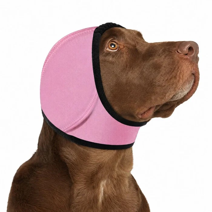 Dog Calming Ear Wraps 🐶 – Noise Cancelling & Waterproof Ear Cover for Anxiety Relief, Fireworks & Bath Protection 💧