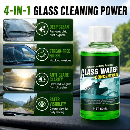 🥳2026 HOT SALE💧✨Glass Concentrate – 10ml makes 1L, cuts bugs & grime, streak-free.🚗💪