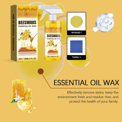 Beeswax Wood Polish Spray120mlNatural Shine &Protection For Furniture, Floors,Cabinets - Non-Greasy, Anti-Dust Finish