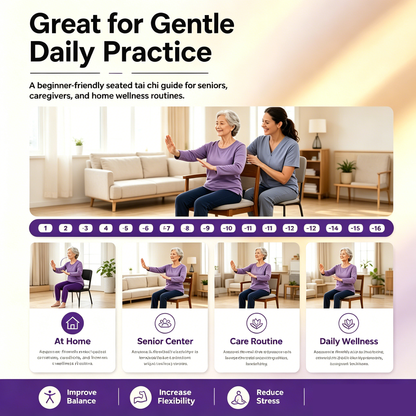 Tai Chi Chair Workout Chart For Seniors (16 X 24 Inches)