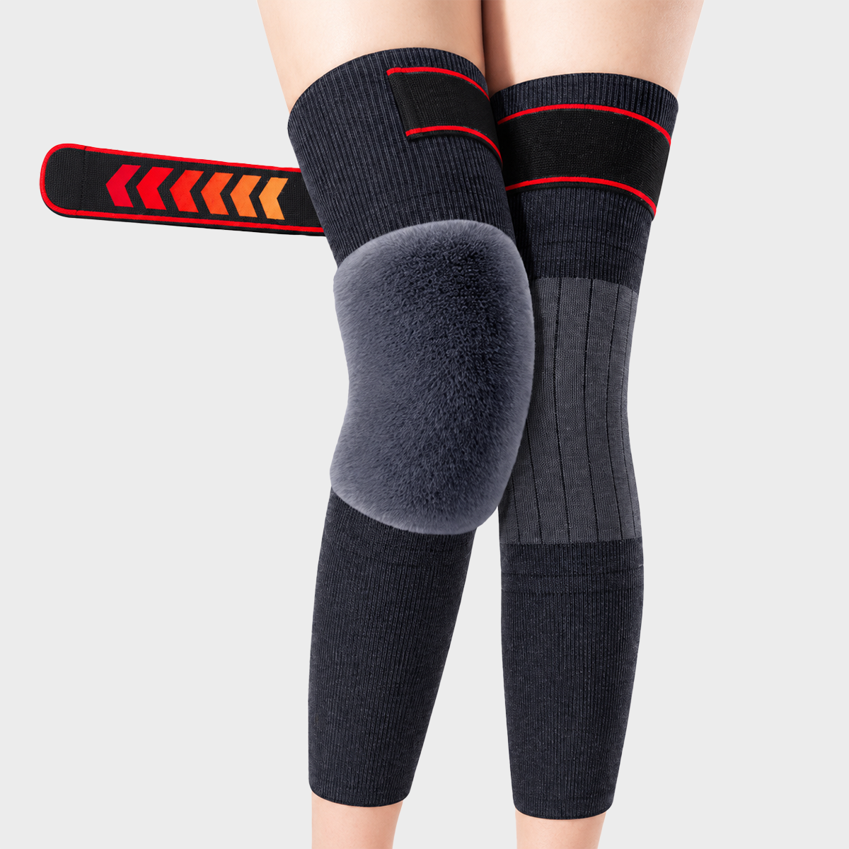 Long Knee Pads for Men and Women, One Size with Thick Wool Lining ??