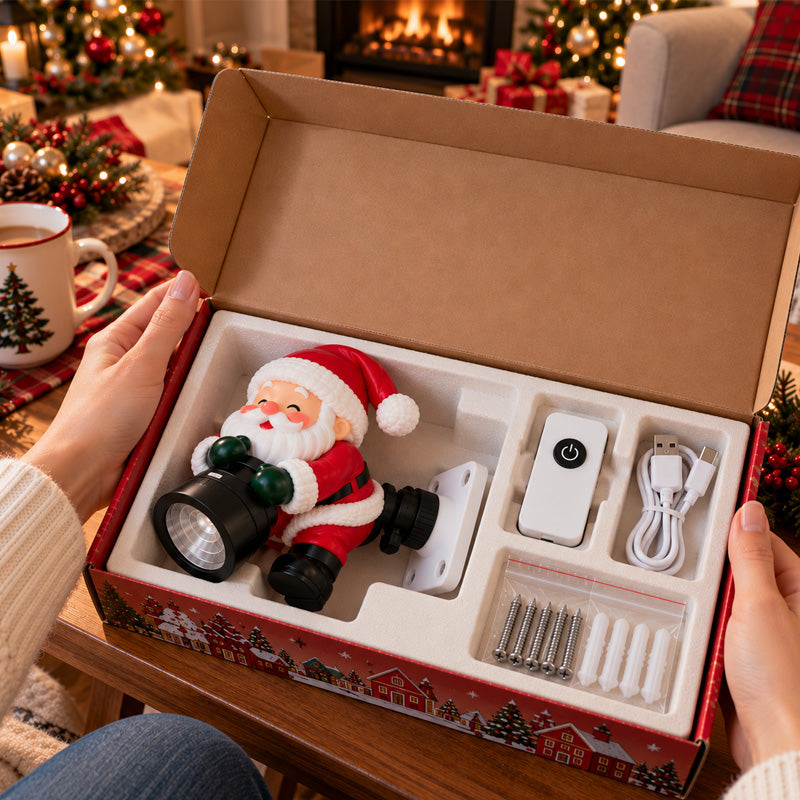 🎅 Santa Christmas Welcome Projector – Festive Holiday Doorway Light with Remote Control ✨