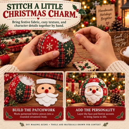 🎄Beginner-Friendly Cozy Patchwork Christmas Ornament Collection | 8 Festive Character Designs for Trees, Wreaths & Holiday Gifts ✨