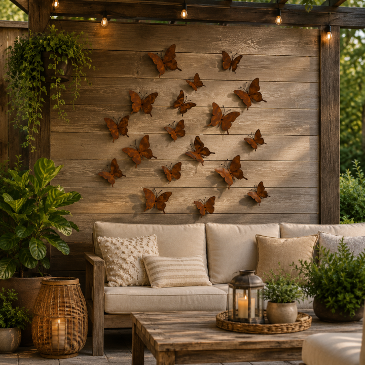 15-Piece Rustic Metal Butterfly Wall Décor Set – Transform Any Wall Into Garden Art