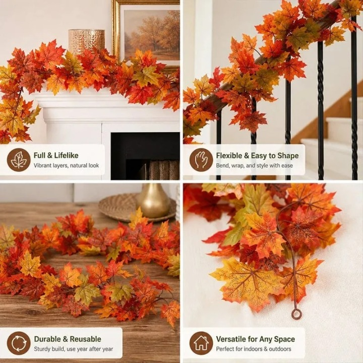 🍁On Sale Today Only🍂Fall Wreath with Pumpkin Maple Leaves🎃