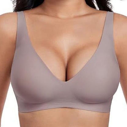 🌷Jelly Wireless Womens Comfortable Wireless Bras Push Up Bralettes Seamless Tshirts Bras Deep V Everyday Bras