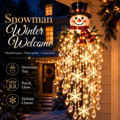 Crystal Cascade Christmas Light™ – Hanging Snowflake & Crystal LED Porch Décor ✨❄️