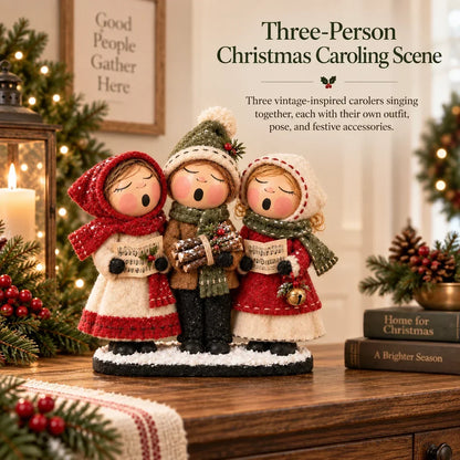 Vintage Christmas Carolers Figurine – Cozy Farmhouse Holiday Tabletop Decor